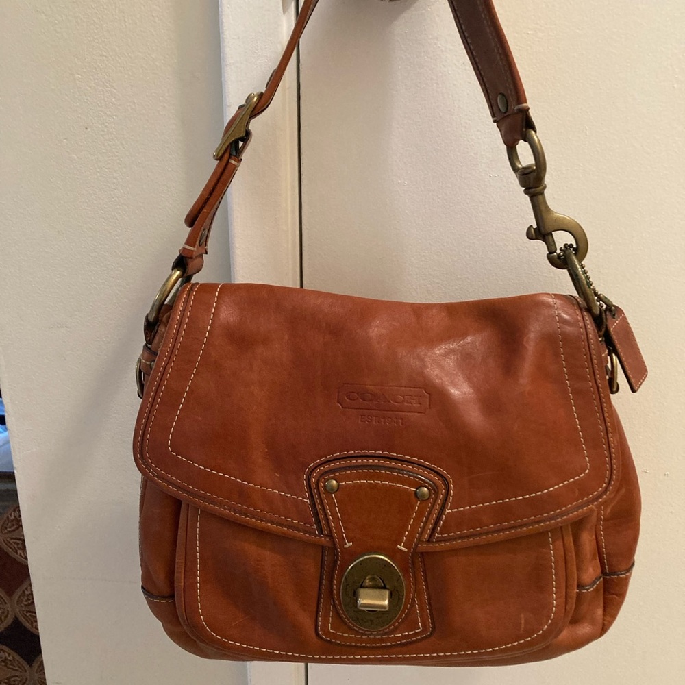 Coach Vintage Ali Leather Legacy whiskey HoBo Bag.